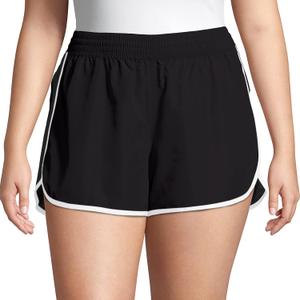 JUST MY SIZE Womens Active Woven Run Short, Black, 3X US