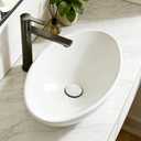 NUESTRA VIDA 20.5" x 12.6" x 5.5" Glossy White Egg Shaped Vessel Sink, Modern Above Counter Bathroom Vanity Basin, 20.512.65.5 inch