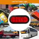 6" Oval LED Trailer Lights Kit, 2PCS Waterproof Stop/Turn/Brake Tail Lights with 10 LED Markers for Truck, RV, Boat, Trailer (Red) DOT Compliant
