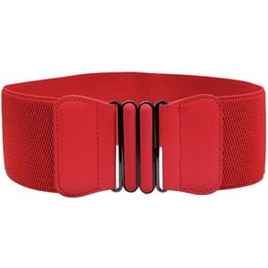 VOCHIC Wide Elastic Plus Size Dress Belt for Women Waist Belts Stretch Waistband (XXXL(Suit for Waist Size 40"-50"), Red)