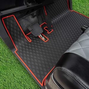Xtreme Mats Golf Cart Floor Mat Compatible with Yamaha Drive2, Full Coverage Golf Cart Floor Liner Mat - Fits Yamaha Drive2 Models Only (2017-2023)& UMAX Rally 4x4 - Black with Red Trim