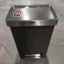 Rubbermaid Premier High-Capacity Step-On Trash Can, 19 Gallon, Single or Dual Stream Trash or Recycling, Charcoal, Stainless-Steel Rim, Lid Lock, Quiet Lid, for Home/Kitchen/Garage/Apartment/Office