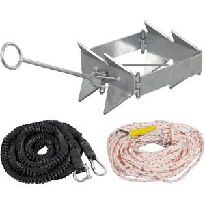 Boat Anchor 13LBS/19LBS/25LBS with Anchor Rope, Hot-Dipped Galvanized Folding Anchor, Boat Slide Cube Anchor (Box Style) Suitable for Boats
