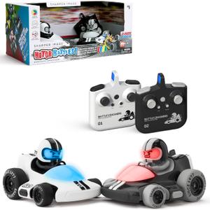 Sharper Image Motor Battles RC Team Battle Racers  Remote Control Combat Cars with LED Lights & Damage Indicators for Multiplayer Action| RC Stunt Bumper Car Fighting Game| Toy Gift for Boys Kids