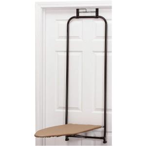 Household Essentials Over The Door Ironing Board, Space Saving Fold Down Ironing Board for Small Spaces, Apartments & Laundry Rooms Compact Hanging with Easy Pull-Down Design, Bronze