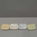 4 Pack Plastic Soap Dish, Soap Container, Double Layer Draining Soap Holder for Shower, Bathroom or Kitchen, C-0060