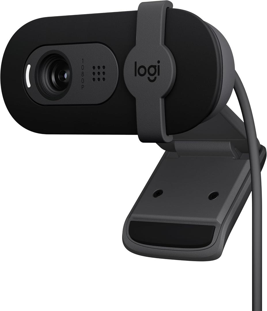 Logitech Brio 101 Full HD 1080p Webcam for Meetings, Streaming, Desktop, Laptop, PC - Built-in Mic, Shutter, Works with Zoom, Microsoft Teams, Nintendo Switch 2s new GameChat Mode, USB-A,-Black