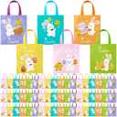 Sweetude Easter Tote Bags Bulk with Handles Bunny Reusable Party Non Woven Treats Goodie Bags for Easter Party Supplies (Egg)