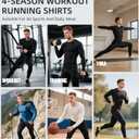 SPVISE Brown Long Sleeve Compression Shirts for Men, Thermal Underwear Running Football Undershirt Athletic Workout Baselayer (Brown)