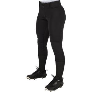 Champro Girls' Tournament Traditional Low-Rise Softball Pants (Medium, Black)