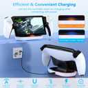 FASTSNAIL Charging Stand for PS Portal Compatible with Hard/Soft Cover, RGB Charge Station for TPU/EVA/Silicone Protective Case When Charging, Charge Holder for PlayStation 5 Portal (Black/White)