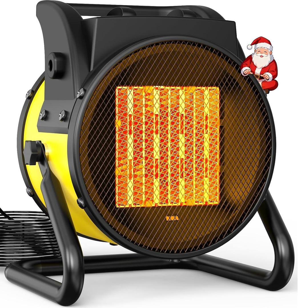 Outdoor Heaters for Patio, 1500W Outdoor Space Heater with 3S PTC Fast Heating, 3-Mode Electric Patio Heater for Greenhouse, Garage, Deck & Patio, Overheat Protection Yellow