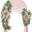 Wedding Arch Flowers, Artificial Flowers for Decoration, Large Flower Swag for Boho Styles Wedding Ceremony Floral Decor - Pack of 2 (Champagne&salmon Pink-style 2)