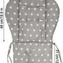 High Chair Pad,high Chair Cover/seat Cushion, Light and Breathable, Soft and Comfortable, Cute Pattern, Suitable for Most High Chairs, Baby Dining Chairs (Gray Small Stars Pattern)
