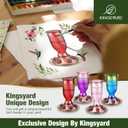 Kingsyard Glass Hummingbird Feeders for Outdoors, 24 oz Hummingbird Nectar Feeder for Garden Decorations with 6 Feeding Ports, Ant Moat Included, Gifts for Women Mom, Easy to Clean & Refill, Red