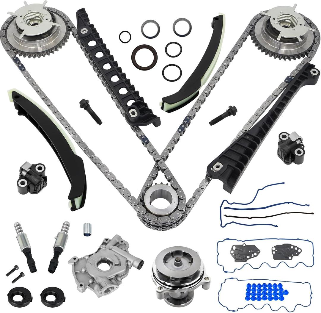 5.4 3v Timing Chain Kit with Water/Oil Pump For 2005 F150 2004-2008 2005-2010 Expedition 5.4 Triton Engine Timing Chain Set Replace # 3R2Z-6A257-DA
