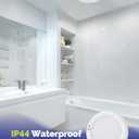 Aggforbl 10,000mAh Rechargeable Ceiling Light with Remote, 7.09 Wireless Waterproof Shower Lights 3000K/4000K/6000K, Battery Powered Light for Closet Battery Operated, Motion Sensor Lights No Wiring (1 Piece White)