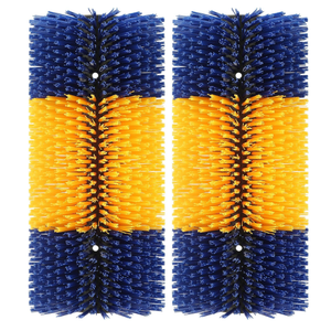 Livestock Scratch Brush, 2 Pcs Cow Brush 
, Cattle Scratcher, Horse Brushes for Grooming, Cattle Supplies for Horse, Goat, Cow, Pig Scratching Itch Relief (Blue & Yellow) (2-PACK)