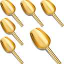 6pcs Gold Ice Scoopers for Ice Bucket, 5 Oz Candy Scoops for Candy Buffet Stainless Steel Mini Scoop Metal Food Scoops for Jars Canisters Scooping Dry Goods, Sugar, Coffee Bean, Flour, Spice