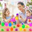 24 Pack Easter Eggs Filled with LED Puffer Balls, Light Up Stress Relief Toys for Kids Boys Girls Teens Easter Hunt Filling Treats Basket Stuffers Easter Party Favors