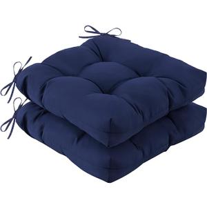 IASEAHK Outdoor Chair Cushions Set of 2, 19" x 19" x 5", Waterproof Outdoor Seat Cushions for Patio Furniture, Fade-Resistant Patio Chair Cushion, Dining Wicker Chair Pads for Porch Garden, Navy Blue