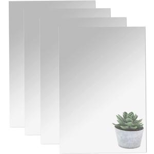 DARENYI 16"x 12"x 4Pcs Acrylic Mirror Sheet, Flexible Non Glass Full Length Full Body Mirror Tiles with Adhesive Tapes for Wall Bathroom Bedroom Door Home Decor