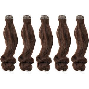 Patikil 20cm Doll Wigs, 5 Pcs High Temperature Silk Curly Wig Hair Extension Accessories for Doll Hair Making Kit DIY Handmade, Brown
