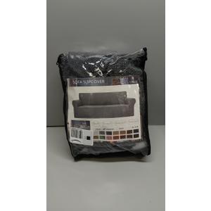 ZNSAYOTX Super Stretch Couch Cover Love Seat Sofa Covers for Living Room Dogs Pet Friendly Furniture Protector Spandex Loveseat Slipcovers with Anti Slip Foam Sticks (Dark Grey, Loveseat) (Medium (57"-70"))