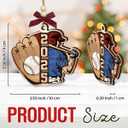 2 x Baseball Christmas Ornament 2025 - Xmas Gifts for Baseball Players, Lovers, Team, Coach, Sports Fan Gifts for Boys, Kids, Men, Son, Brothers - Wooden Ornaments Tree Decorations