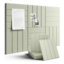 Fluxynara Felt Bulletin Board Tiles Large 36" x 24" Cork Board Alternative-6 Pack with 40 Adhesive Tabs, Thick Slat Wall Panels for Office Decor, Push Pin Board Wall Organizer Alternative - Sage Green