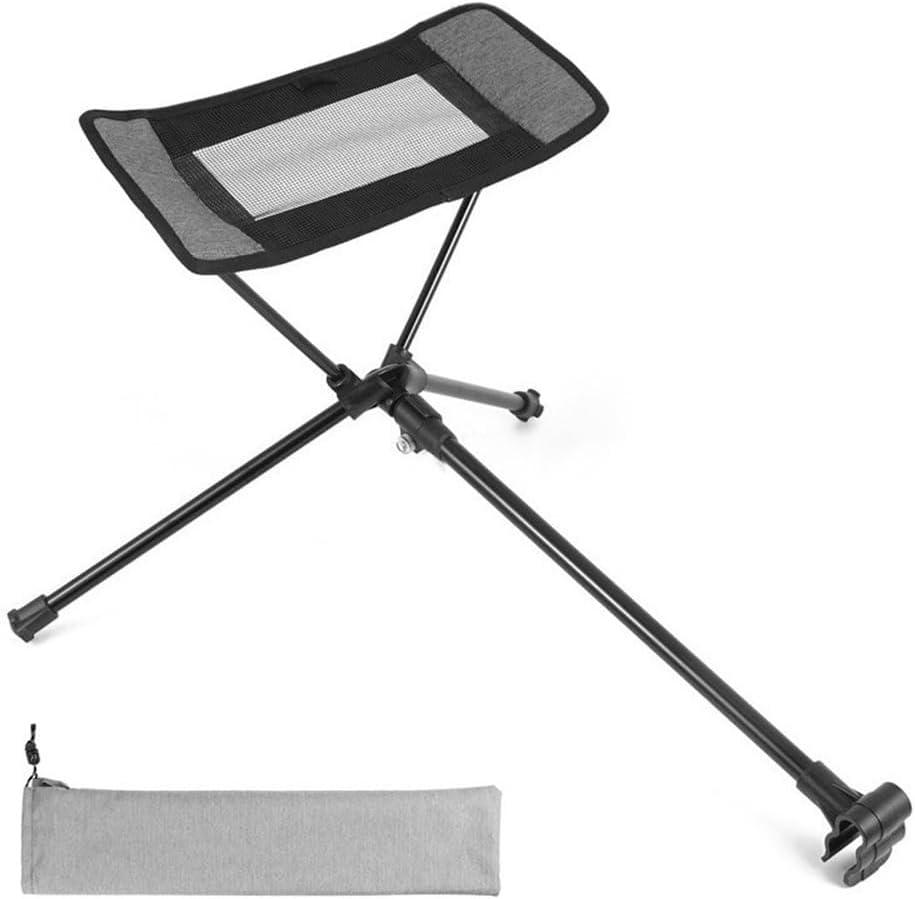 Universal Folding Camping Chair Foot Rest Ottoman Portable Recliner Lazy Retractable Footstool Leg Rest Chair for Hiking Fishing Beach (Gray) (Grey)