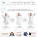 Amazing Baby Transitional Swaddle Sack, Arms Up Half-Length Sleeves & Mitten Cuffs, Swaddle for Newborn Transition to Baby Sleep Sack Wearable Blanket, Large, 6-9 mo, 21-24 lb, Blue Tiny Elephants