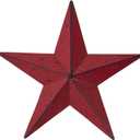 VHC Brands Patriotic Faceted Metal Star Wall Hanging 8x8, Distressed Appearance, Burgundy, Independence Day Decor