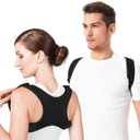 Back Brace Posture Corrector, Breathable Posture Corrector for Women, Comfortable Back Brace for Women, Relief for Upper and Lower Lumbar, Neck, Shoulder Pain (Eclipse Black)