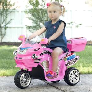 Lil' Rider Electric Motorcycle for Kids  3-Wheel Battery Powered Motorbike for Kids Ages 3-6  Fun Decals- Reverse- and Headlights (Pink), Large