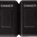 Facon 12Volt Touch Double Dimmer Switch,100W Max, PWM Wall Mount Dimmer Switch, Use with 12V LED Lights, Incandescent and Halogen Bulbs for RV, Camper, Marine, and Strip Lights (Double) (Black)