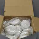 Patelai 60 Pcs Plastic Flat Disc Ornaments for Crafts 3.15" DIY Fillable Hanging Ornament Christmas Tree Ball for DIY Crafts Holiday Xmas Tree Home Decor (White,Oblate Spheroid)