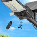 Ofuray Of-10600w Solar Street Lights Outdoor,750000lm Solar Security Flood Lights Parking Lot Commercial with Motion Sensor, 6500k IP67 Street Dusk to Dawn with Remote Control for Street,Park,Barn