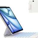 typecase Edge Keyboard Case for iPad Air 13"(M4/M3/M2, 2026/2025/2024) & iPad Pro 12.9"(6th/5th/4th/3rd Gen), Magic Keyboard with 11-Color Backlight, Multi-Touch Trackpad, Pencil Holder, Pure White