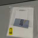 Aliceset 12 Pcs Clear Plastic Gift Bag with Die Cut Handles Reusable PP Favor Bag with Ribbon for Wedding Bridal Birthday Baby Shower Party Small Business, 7x10x3.15 Inch(White)