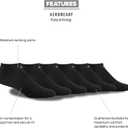 adidas Men's Athletic Cushioned Socks, 6-Pack No Show with Arch Support (Black)