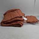 WRENSONGE Queen Comforter Set- 7 Pieces Soft Burnt Orange Bed in a Bag with Fitted Sheet, Flat Sheet, 2 Shams, and 2 Pillowcases-Warm Bed Sets Fall Comforter for All Seasons