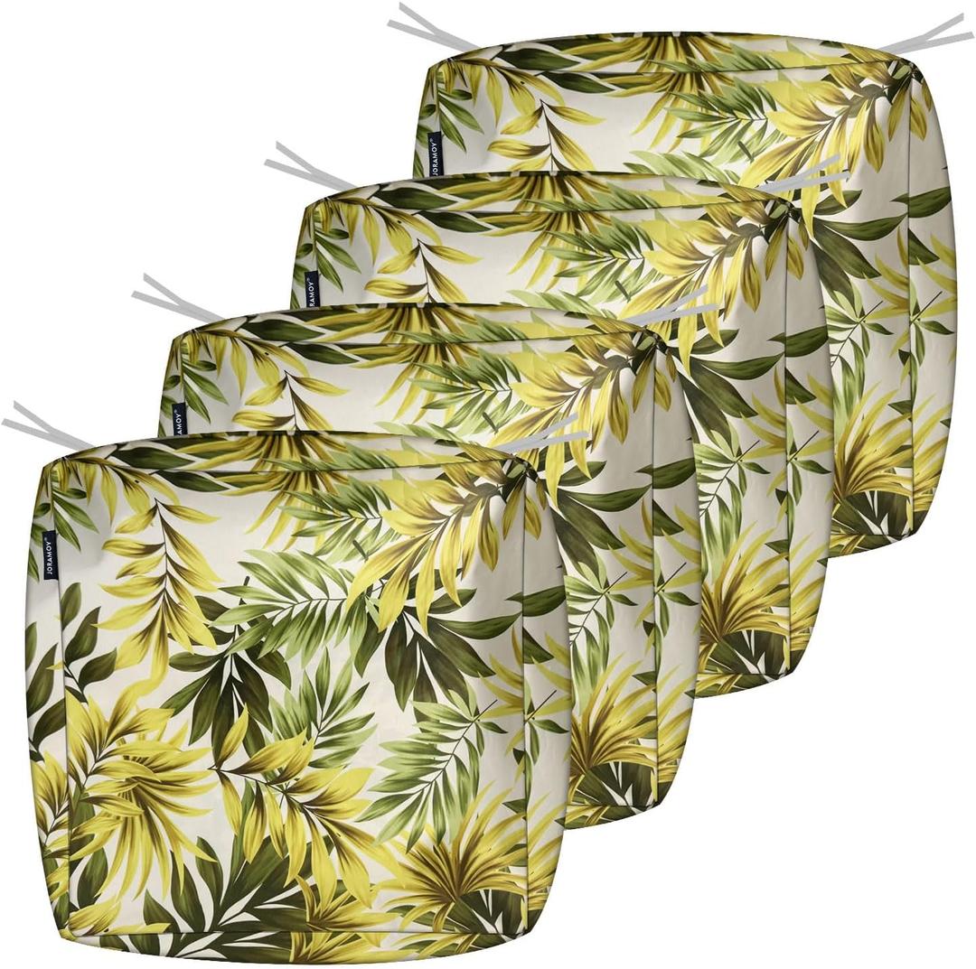 Joramoy Patio Cushion Covers 22204 in - Waterproof Outdoor Seat Cushion Slipcovers Replacement Set of 4, Outdoor Chair Couch Cushion Covers for Patio Furniture with Zipper, Covers Only, Forest Leaf Joramoy Patio Cushion Covers 22204 in - Waterproof Outdoor Seat Cushion Slipcovers Replacement Set of 4, Outdoor Chair Couch Cushion Covers for Patio Furniture with Zipper, Covers Only, Forest Leaf