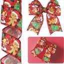Suncalla Gingerbread Christmas Ribbon Wired- 2.5" x 10 Yds, Wired Edge, Burlap Christmas Wired Gingerbread Ribbon for Wreath, Gifts, Tree Decoration, Bows, Holiday Decorating, Crafting, Wrapping