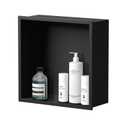 LIVIGLOW 304 Stainless Steel Recessed Black Shower Niche Single Shelf 12x12 Inch Wall-Inserted, Waterproof Rustproof Bathroom Shower Niche Insert No Tile Needed, for Shower & Bathroom Storage