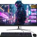 All-in-One Desktop Computer Alder Lake N95 27 inch All-in-One PC 16GB RAM 512GB ROM Full HD IPS Display USB3.0*4 Built in Speaker Dual-Band WiFi&Bluetooth 5.1 with Wired Keyboard and Mouse.