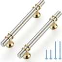 Ravinte Hardware 10 Pack 6 Inch Brushed Nickel&Gold Cabinet Pulls Handles Kitchen Cabinet Handles Drawer Pulls Kitchen Cabinet Hardware Dresser Cupboard Handles Dresser Drawer Pulls 3.75 Inch CC