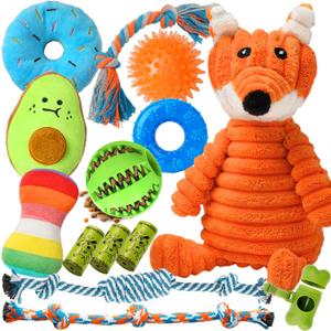 Zeaxuie 14 Pack Puppy Toys for Teething Small Dogs, Puppy Chew Toys with Cute Squeaky Dog Toys, Ball and More Rope Dog Chew Toys