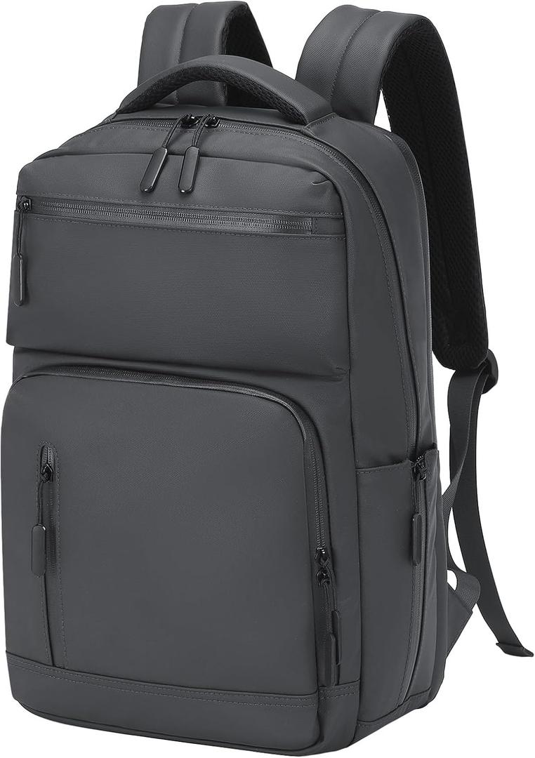 Waterproof Laptop Backpack for Men & Women, Flight Approved Anti-Theft Daypack with 15.6-inch Laptop Sleeve (Gray), Medium