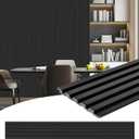 16-Pack 3D Slat Wall Panels, Easy-Install Soundproof Faux Wood Wall Panels, Modern Interior Décor for Living Room, Bedroom, Office, 47.2" x 6.3"